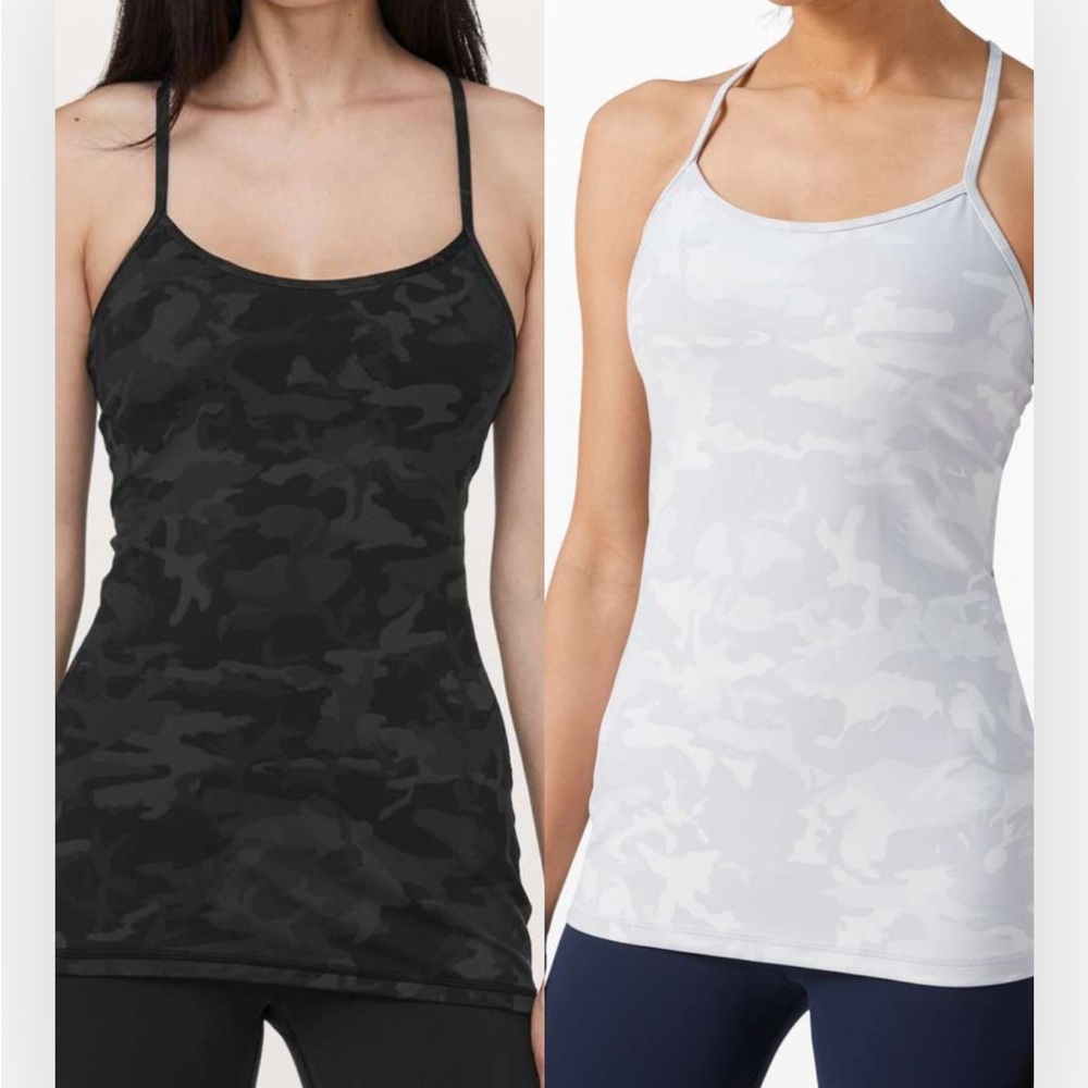 2 lululemon camo tanks in size 4